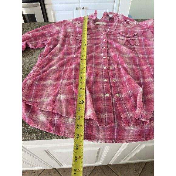 Panhandle Slim Womens Pink Purple XL Button Up Western Shirt Striped XL - Picture 8 of 9